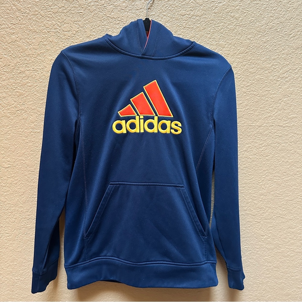 Adidas Navy Hoodie with Vibrant Logo